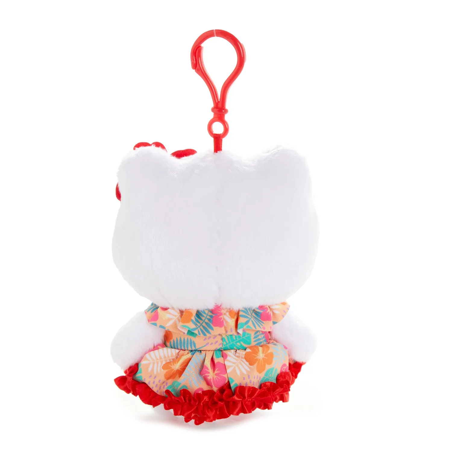 Hello Kitty Island Hibiscus Series White Plush Mascot Clip 4" hvit