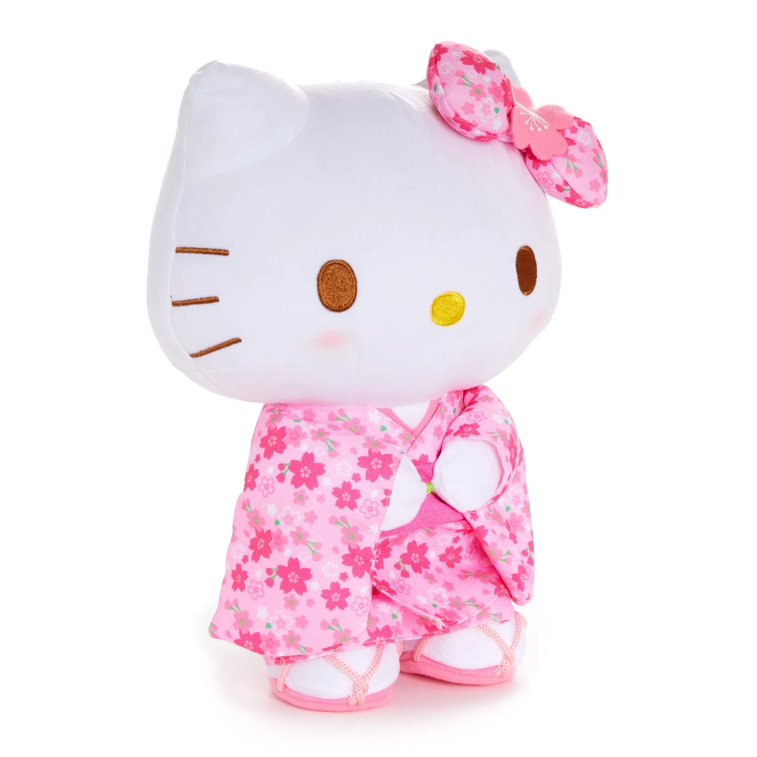 Hello Kitty Spring Kimono stående plysjbamse 14 tommer rosa