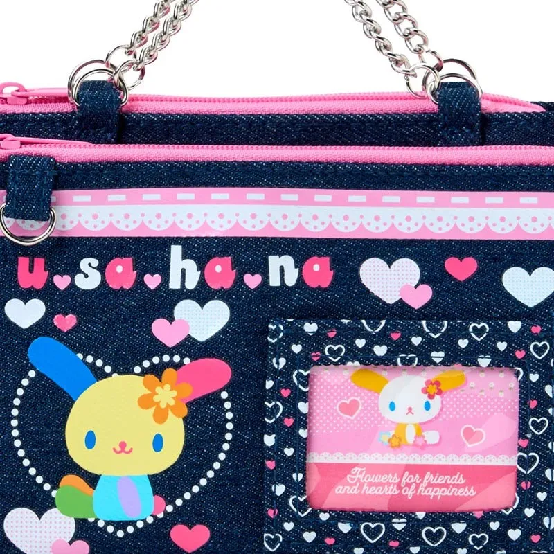 Hello Kitty U*SA*HA*NA Mini Zipper Denim Pouch sminkepung med speil