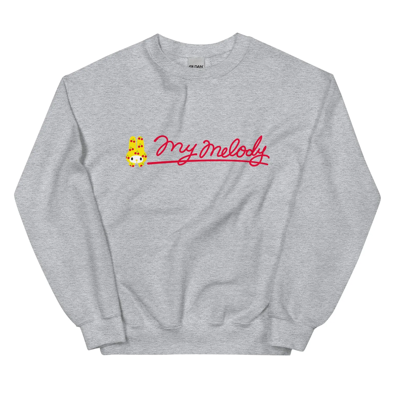 Hello Kitty My Melody Cherry Sweet Logo Classic Crewneck collegegenser svart