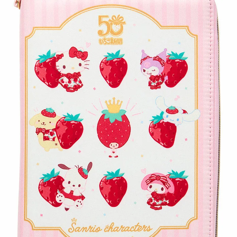 Hello Kitty Strawberry News 50th Anniversary reiseetui med lommer