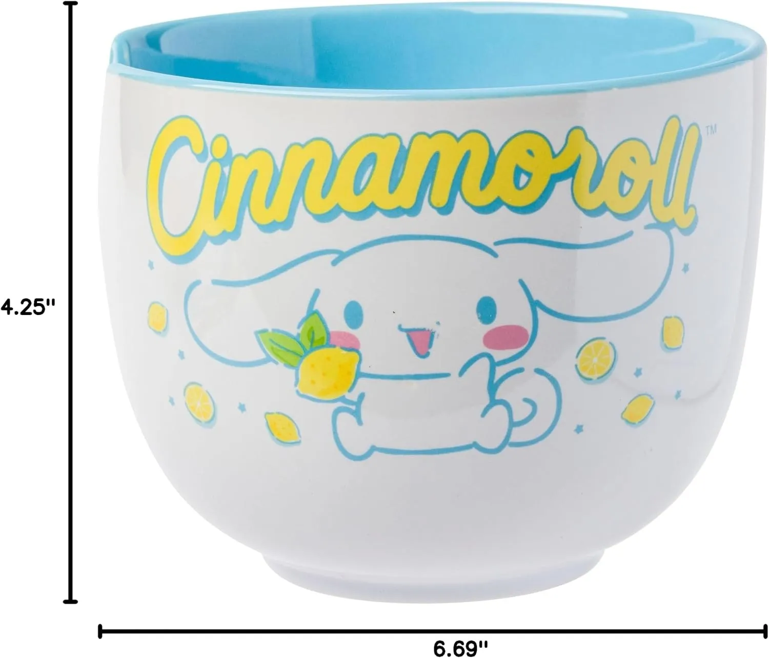 Cinnamoroll keramisk ramenbolle med spisepinner og skje sitron