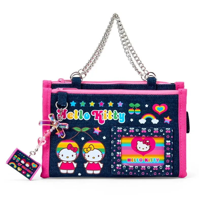 Hello Kitty Heisei Heart mini denim sminkepung med speil