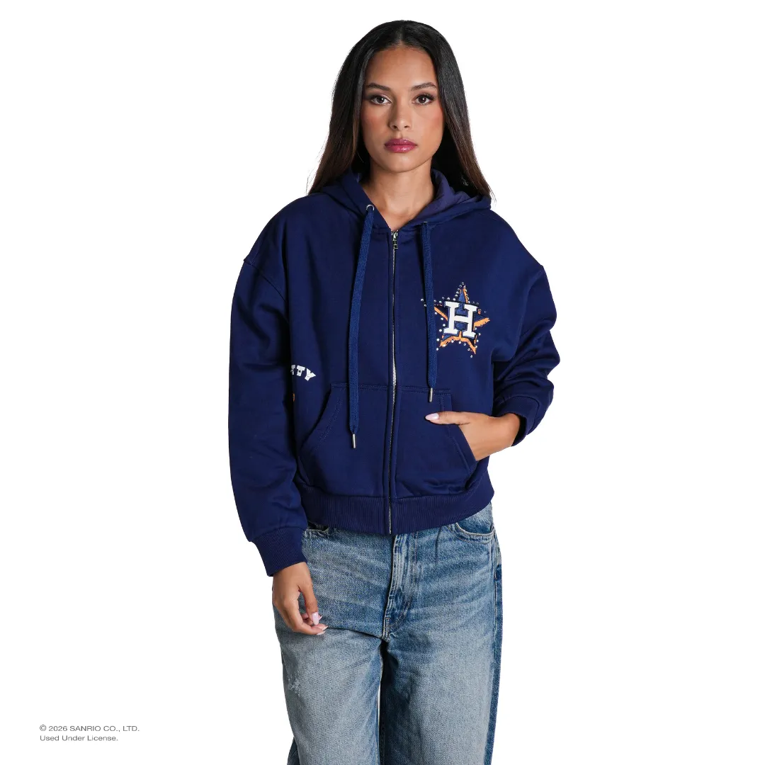 Hello Kitty x The Wild Collective Houston Astros hettejakke marineblå XS–2XL