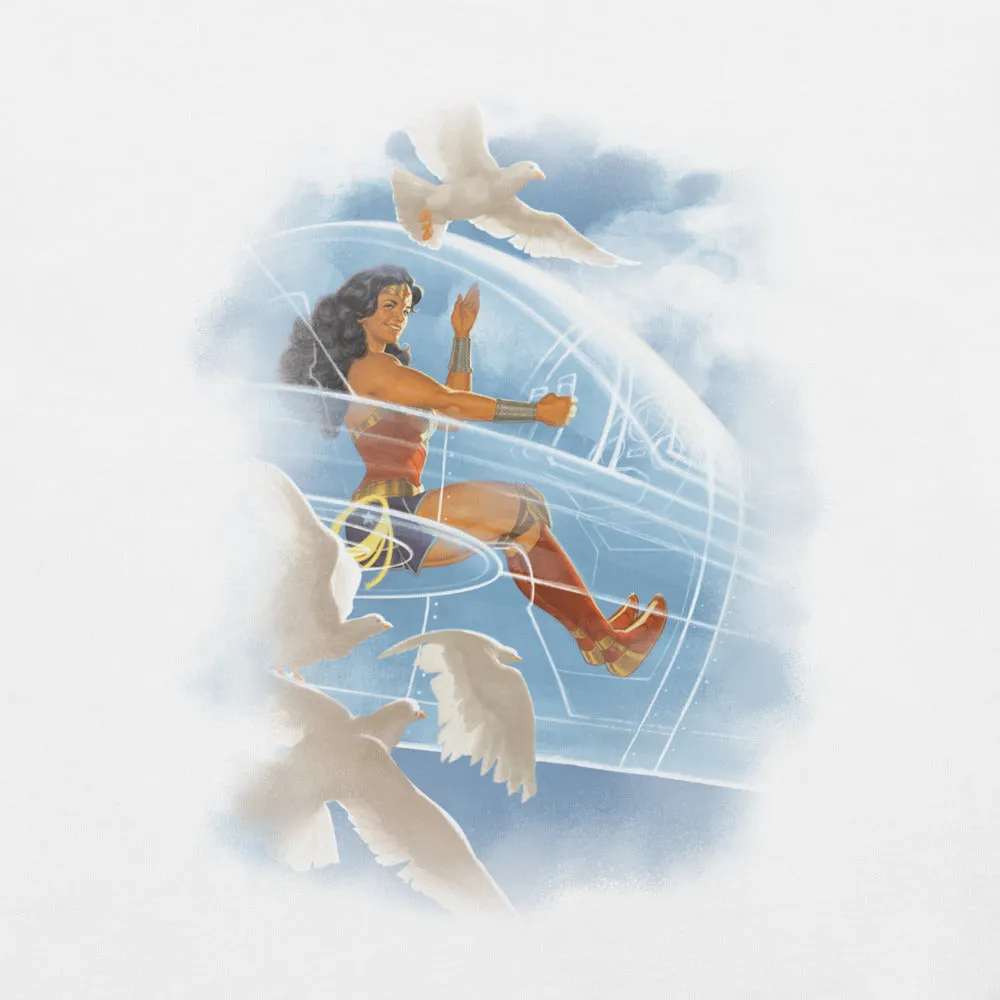 Batman Wonder Woman Invisible Jet t-skjorte hvit