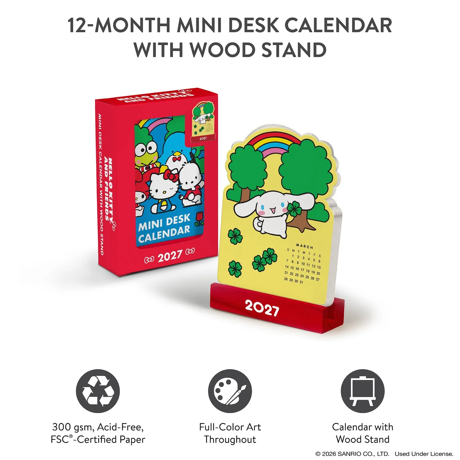 Hello Kitty and Friends Retro 2027 minikalender med trestativ