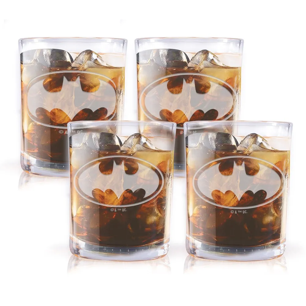 Batman Logo Engraved Rocks-glass sett 25 oz, gravert
