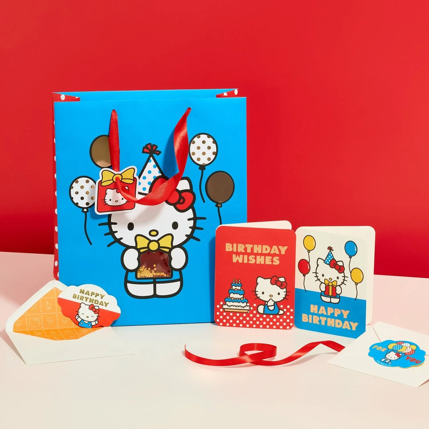 Hello Kitty x Studio Oh! Retro Red Balloons Gift Bag gavepose stor