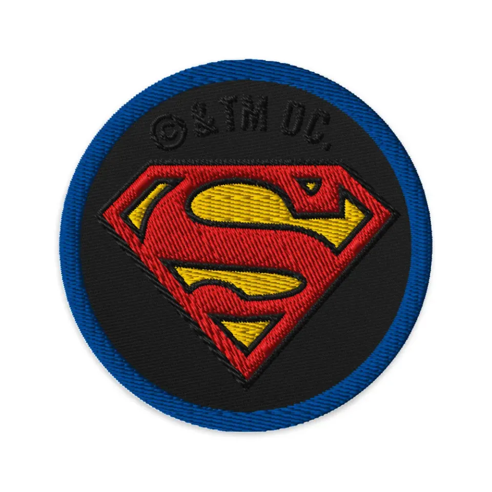 Batman SUPERMAN Logo S-Shield brodert merke svart 7,6 cm