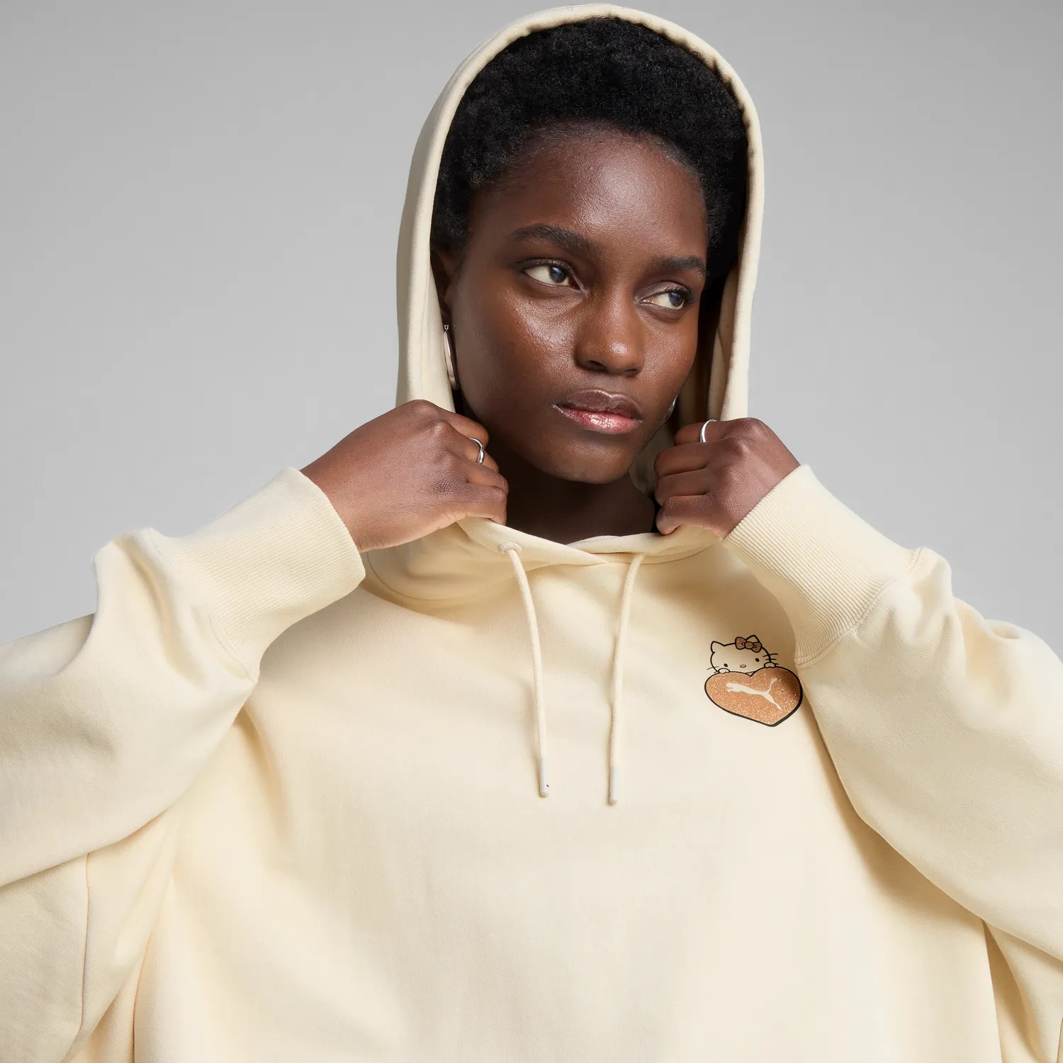 Hello Kitty x PUMA Graphic oversized hettegenser Alpine Snow
