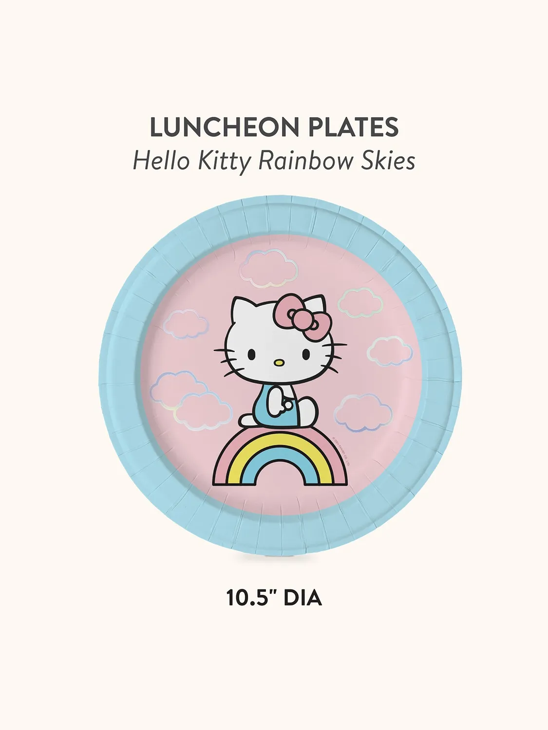 Hello Kitty x Studio Oh! Rainbow Skies Luncheon Plates papptallerkener 16 stk