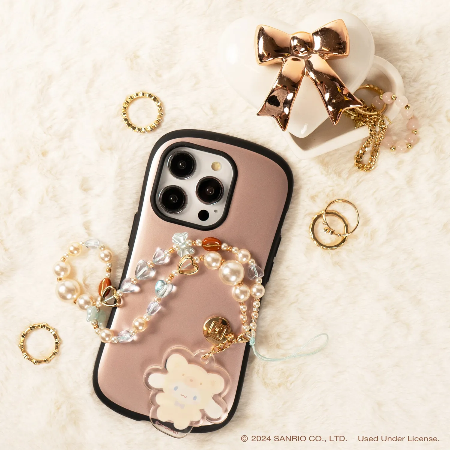 Hello Kitty Cinnamoroll Latte Bear Beaded Charm mobilstropp