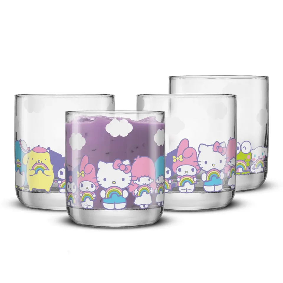 Hello Kitty and Friends Rainbow drikkeglass 4 stk blyfritt glass