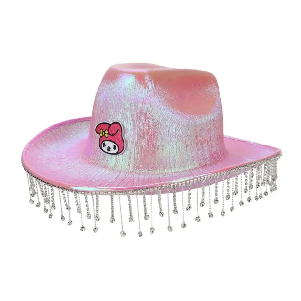 Hello Kitty My Melody embellished cowboyhatt rosa med strass