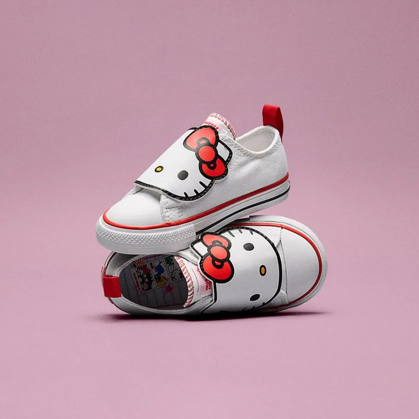 Converse Chuck Taylor All Star One Strap Easy-On Sneaker småbarnssko WT/WT/RD