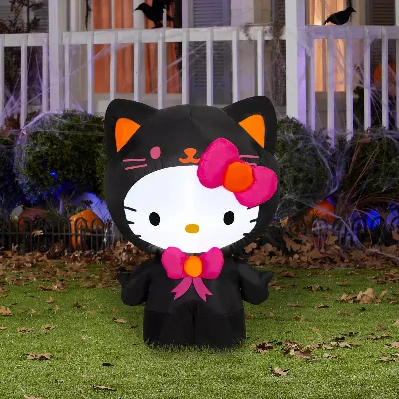 Hello Kitty 3ft Airblown-oppblåsbar Halloweenfigur Black Cat LED