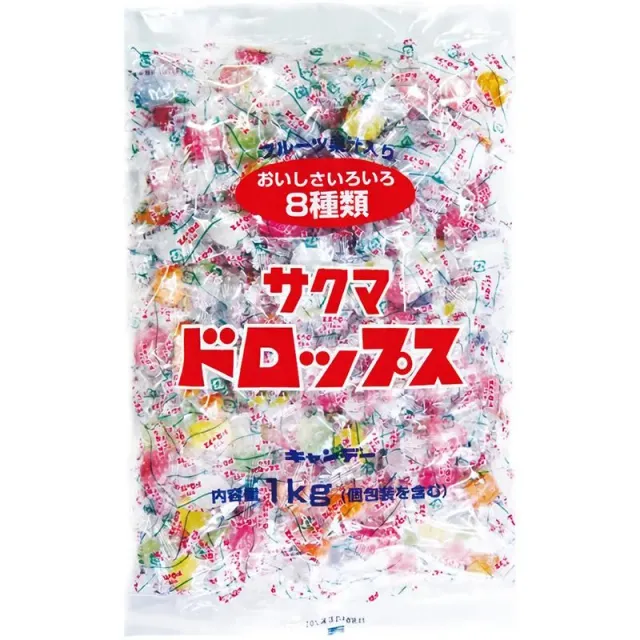 Neo Tokyo Sakuma Drops Classic sukkertøy 1 kg, åtte smaker