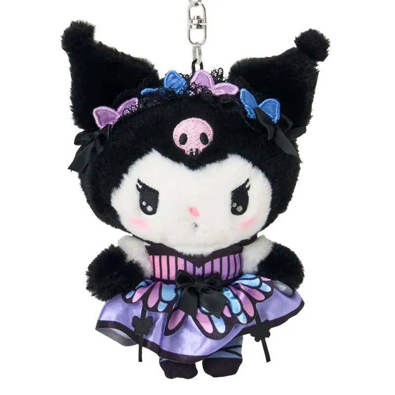 Hello Kitty Monarch Butterfly Kuromi plysj nøkkelring med sommerfugldetaljer