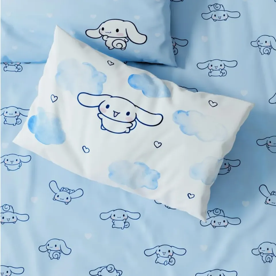 Hello Kitty Cinnamoroll Bouncing Clouds laken microfiber Twin 3 deler flerfarget