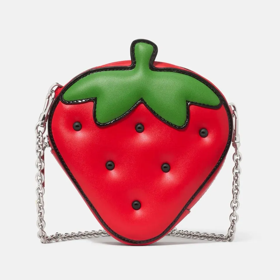 Hello Kitty x Kate Spade 3D Strawberry miniveske i skinn