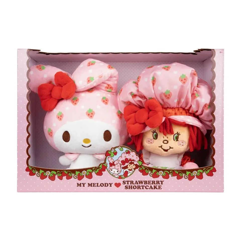 Hello Kitty My Melody x Strawberry Shortcake 8" Plush Set kosedyr 2-pack