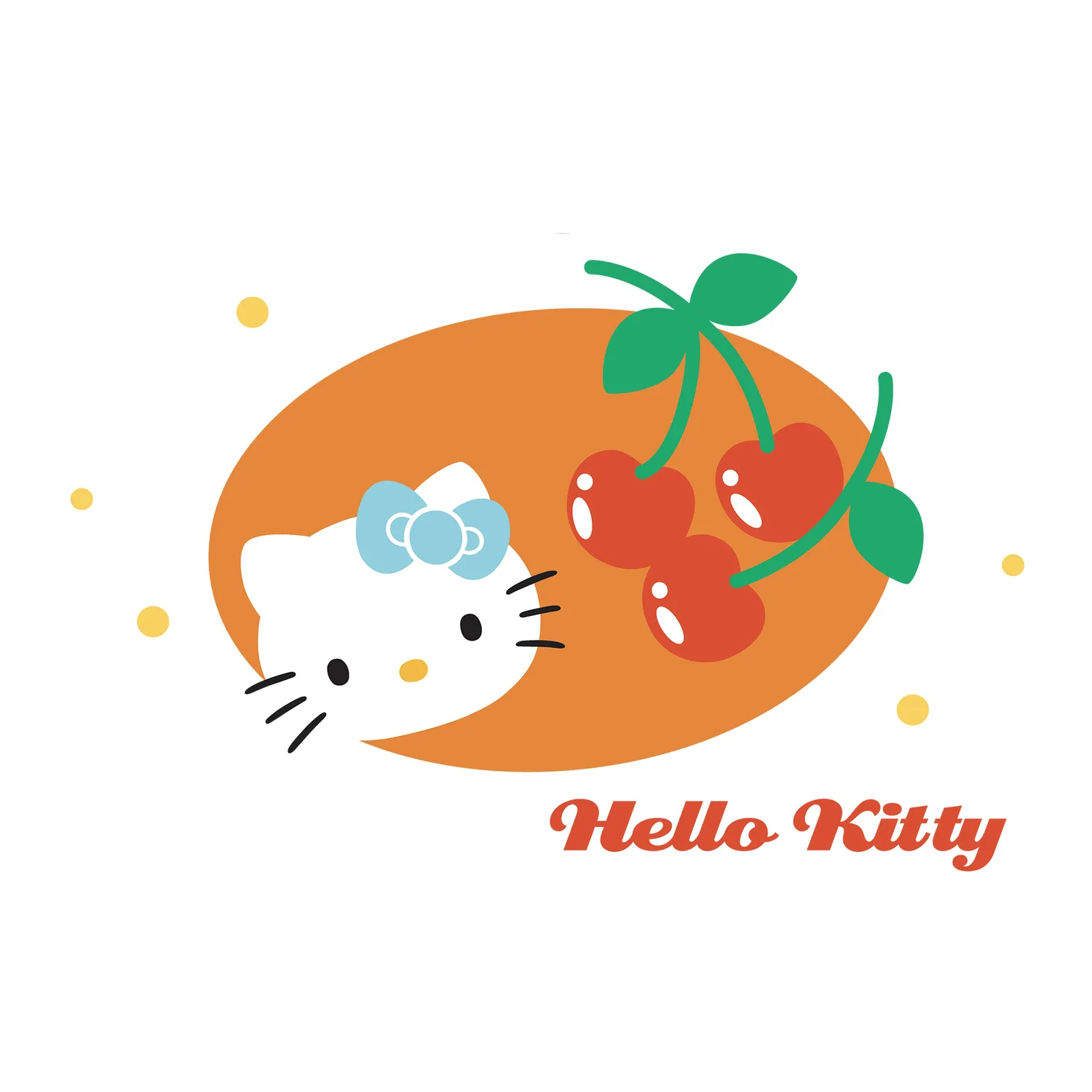 Hello Kitty Summer Cherry T-skjorte Ocean Blue