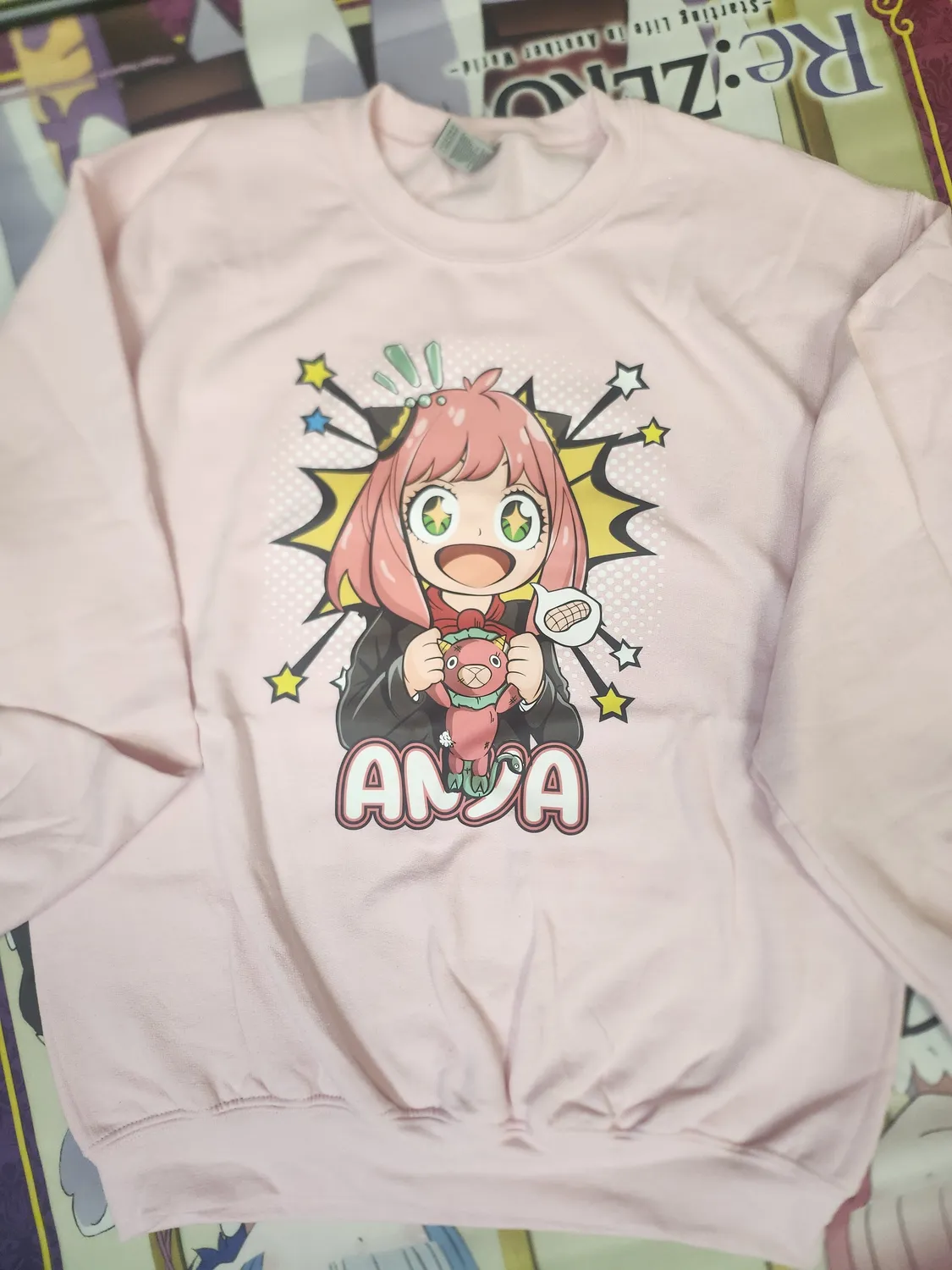 Anitaku Kawaii Telepath Crewneck-genser S–XL med Anya-trykk