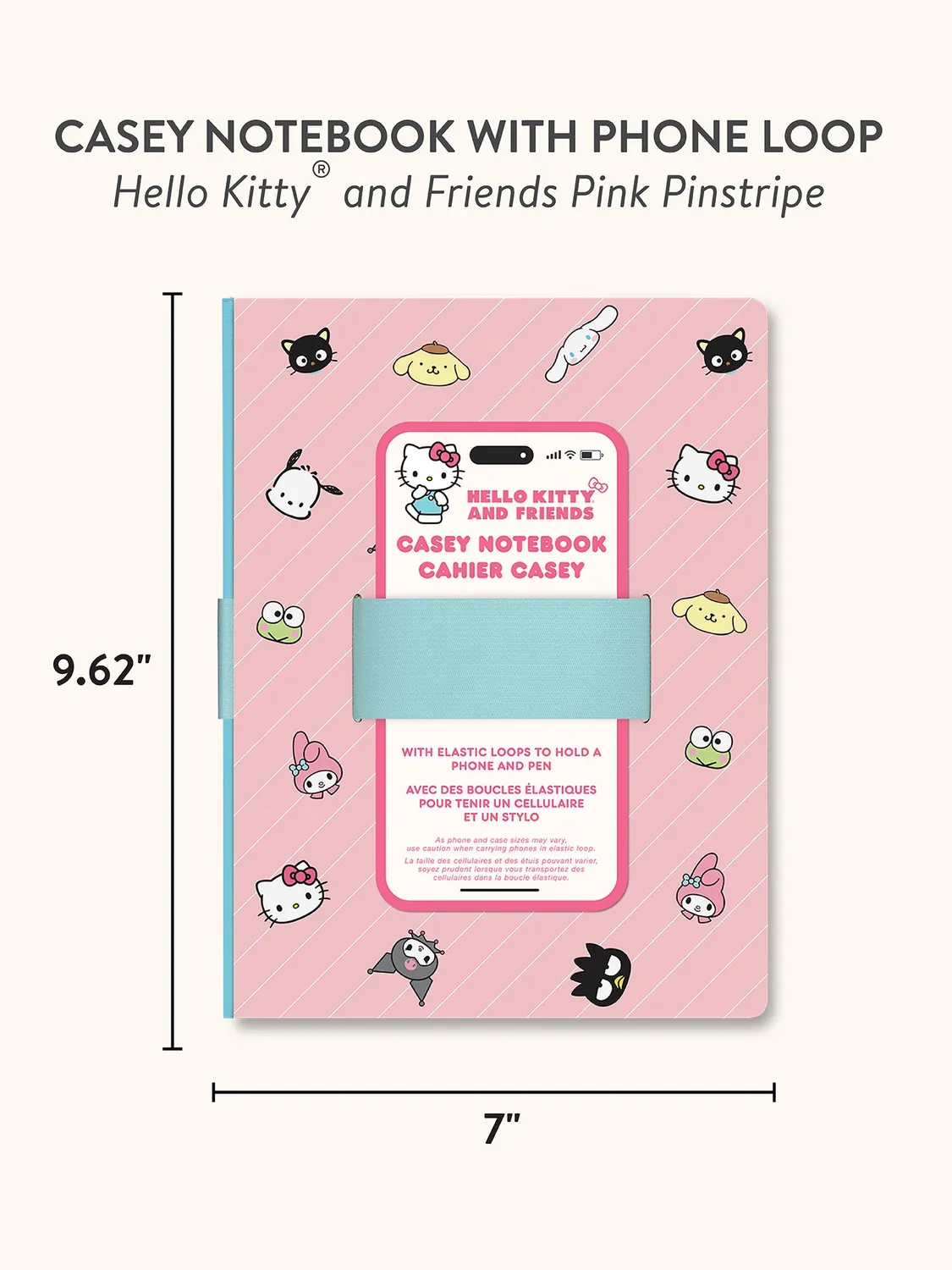 Hello Kitty and Friends Studio Oh! Casey Notebook notatbok rosa