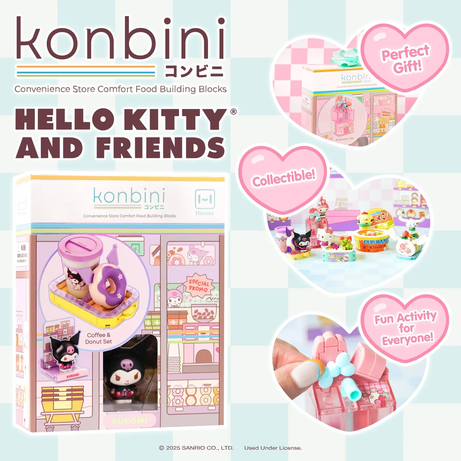 Sanrio Kuromi Konbini byggeklosser Coffee & Donut Set
