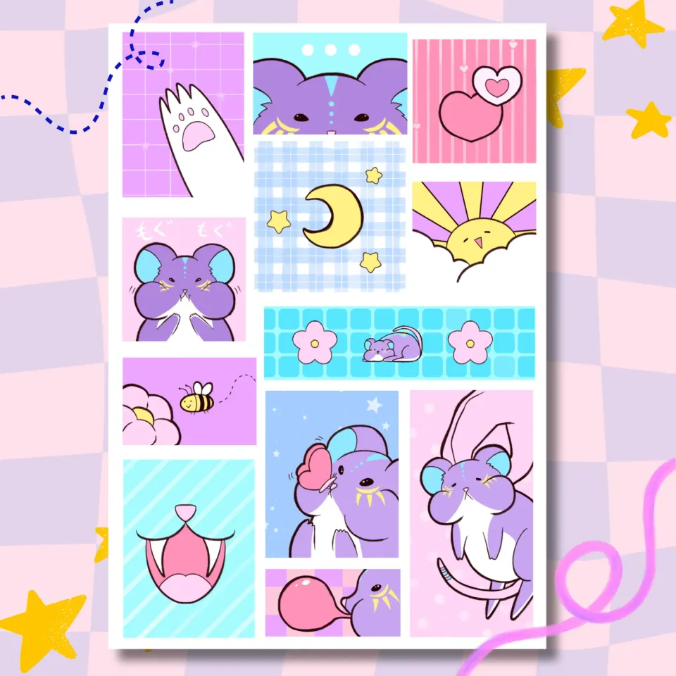 Kururu4ever Mobo Gold Foil Sticker Sheet klistremerkeark gullfolie