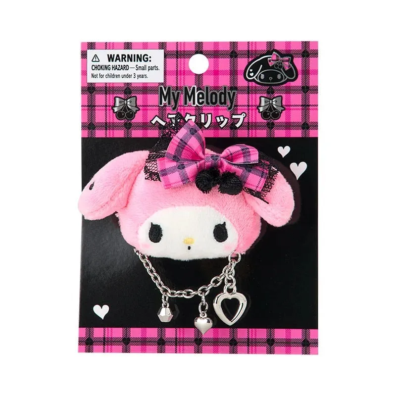 Hello Kitty Rock ’n’ Check My Melody Plush Hair Clip hårspenne