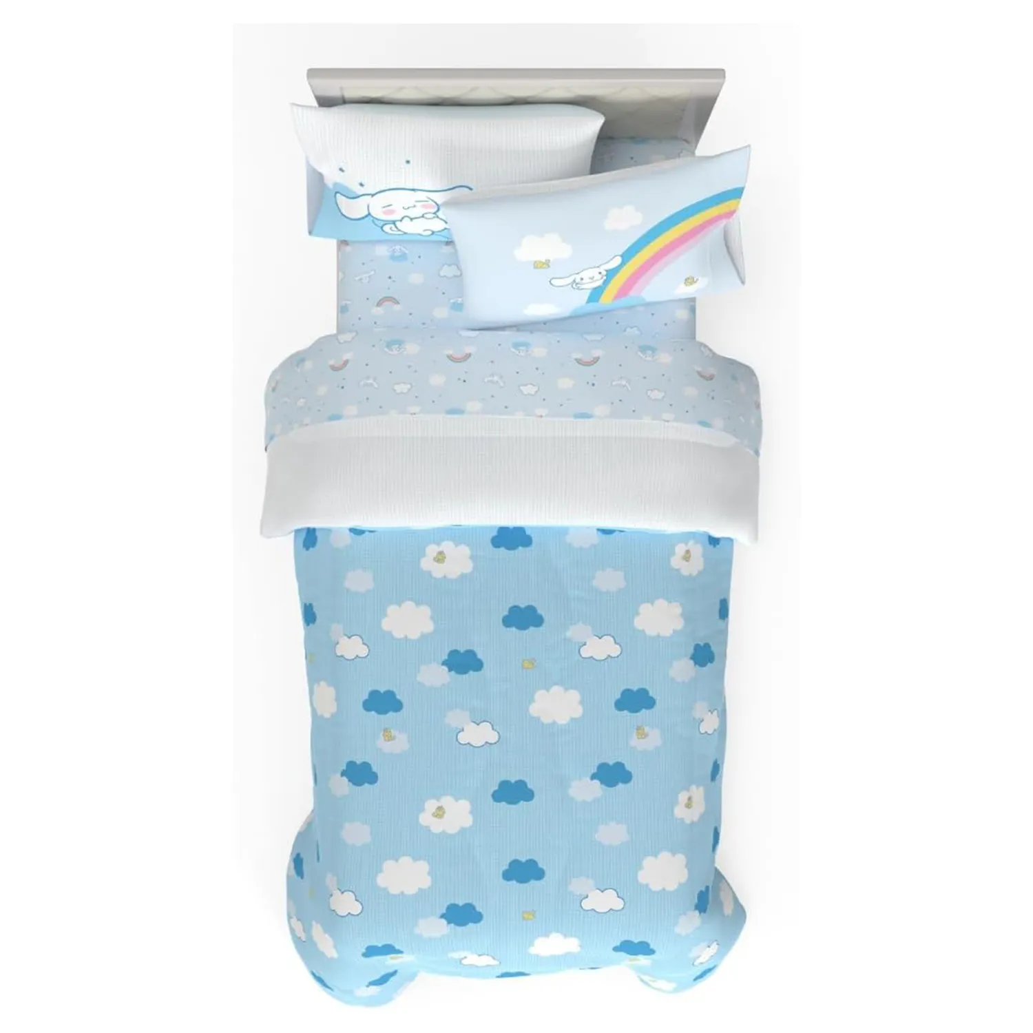 Hello Kitty Cinnamoroll Cloudy Days sengetøy Twin 4 deler vendbart