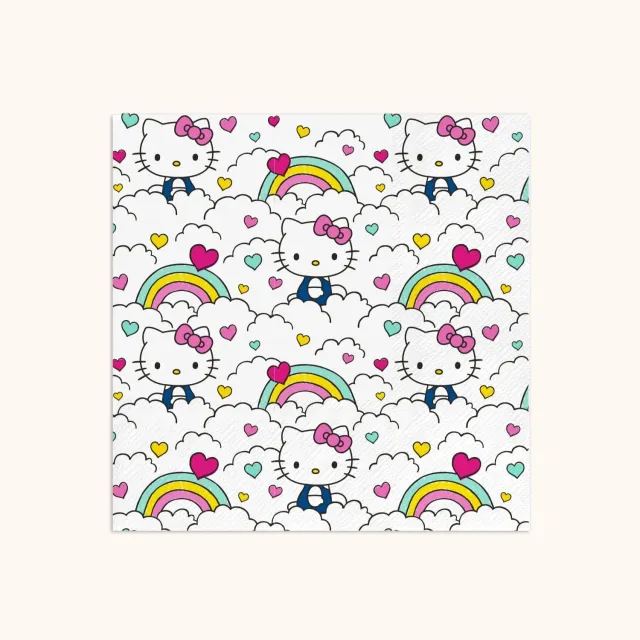 Hello Kitty Retro Rainbow Beverage Napkins drikkeservietter 16 stk