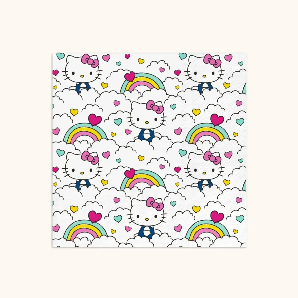 Hello Kitty Retro Rainbow Beverage Napkins drikkeservietter 16 stk