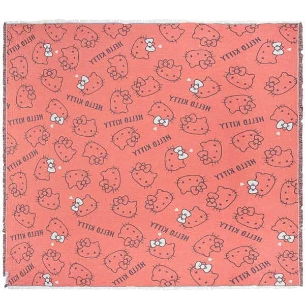 Hello Kitty Sand Cloud Party Blanket Bows strandteppe blå 228 × 228 cm økologisk bomull