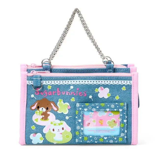 Hello Kitty Heisei Heart Series Sugarbunnies Mini Zipper Denim Pouch