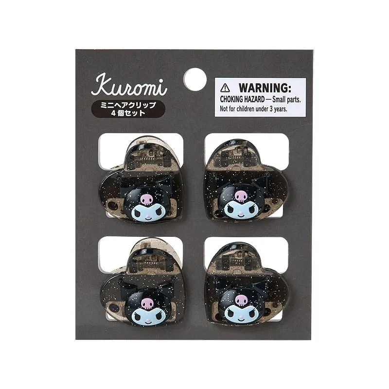 Hello Kitty Kuromi 4-pc Mini Glitter Hair Clip Set hårspenner med glitter