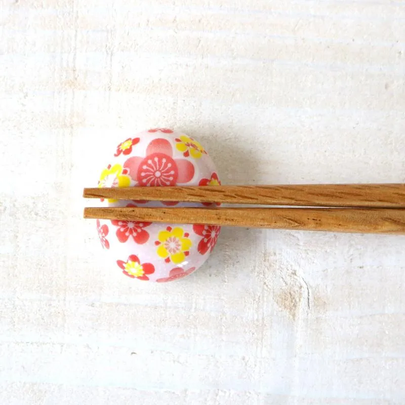 Neo Tokyo Chopstick Rest Round Sakura Pink/Yellow 6 cm porselen