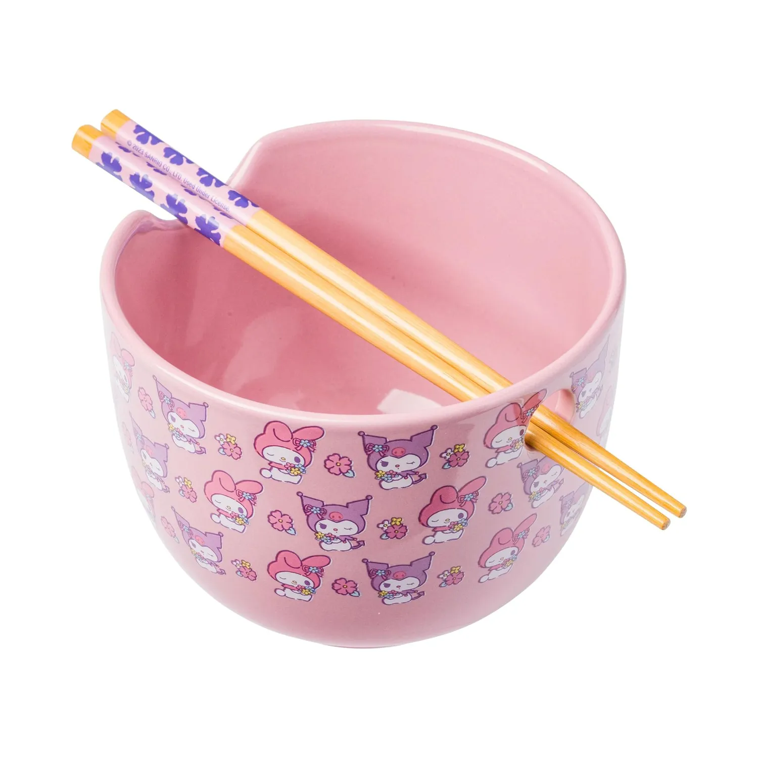 Hello Kitty My Melody & Kuromi Ramenbolle med spisepinner 20 oz keramikk
