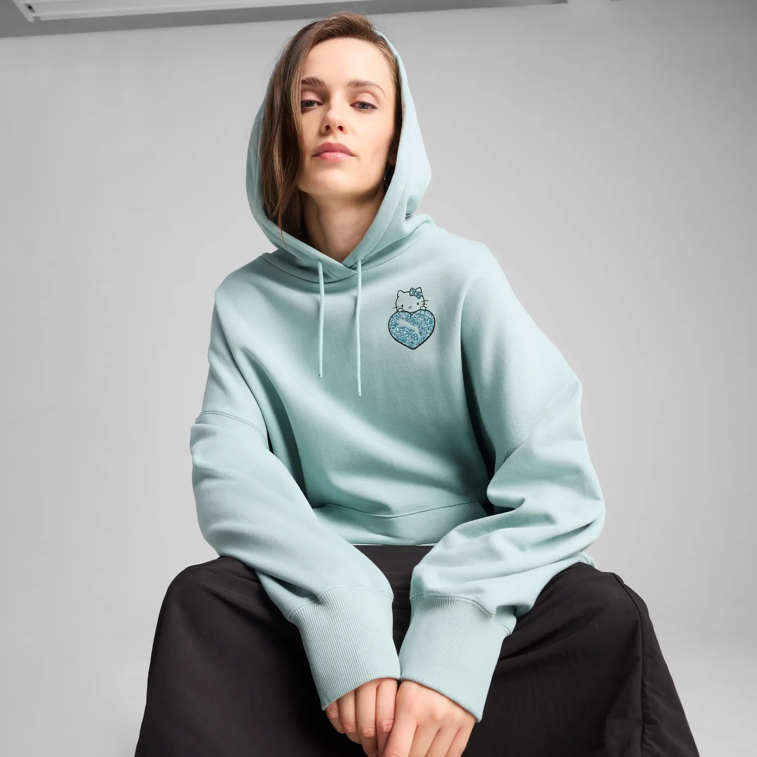 Hello Kitty x PUMA Graphic oversized hettegenser Modern Mint