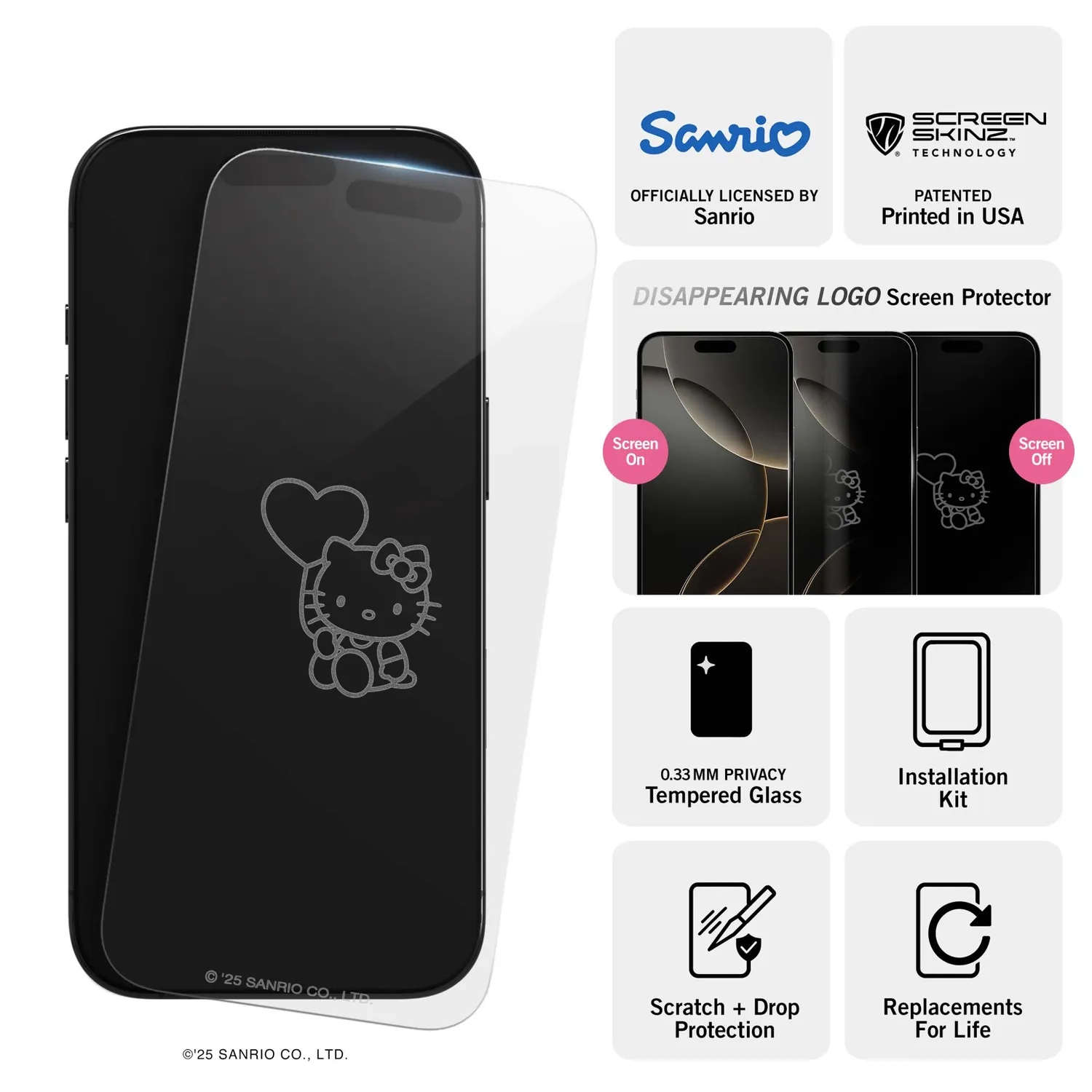 Hello Kitty x Screen Skinz Balloon skjermbeskytter iPhone 17