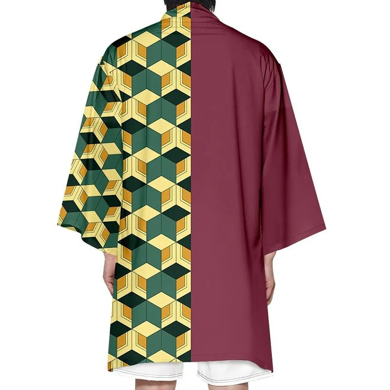 Demon Slayer Long Happi Giyuu mønster happi one size polyester