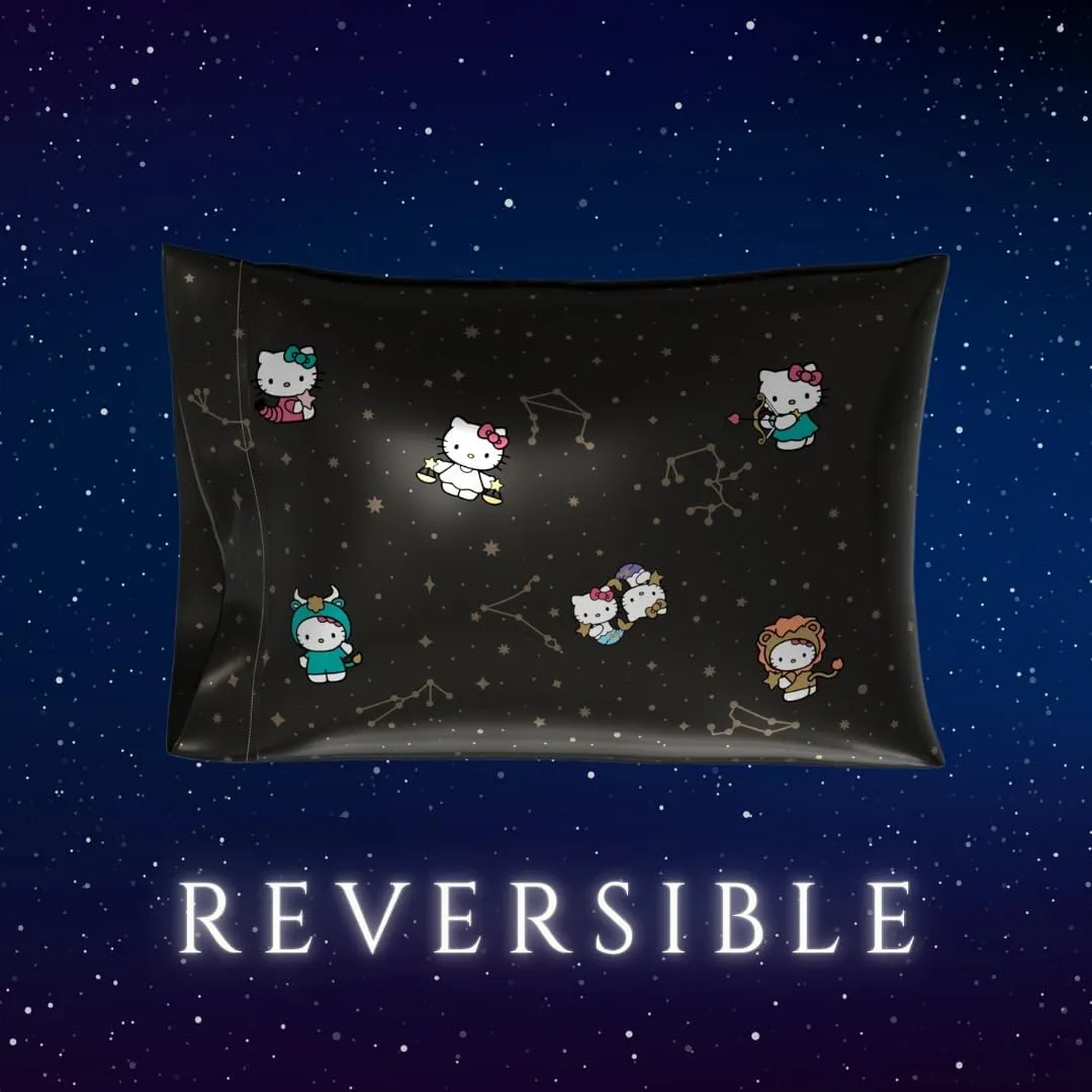 Hello Kitty Zodiac satin putetrekk standardstørrelse vendbart