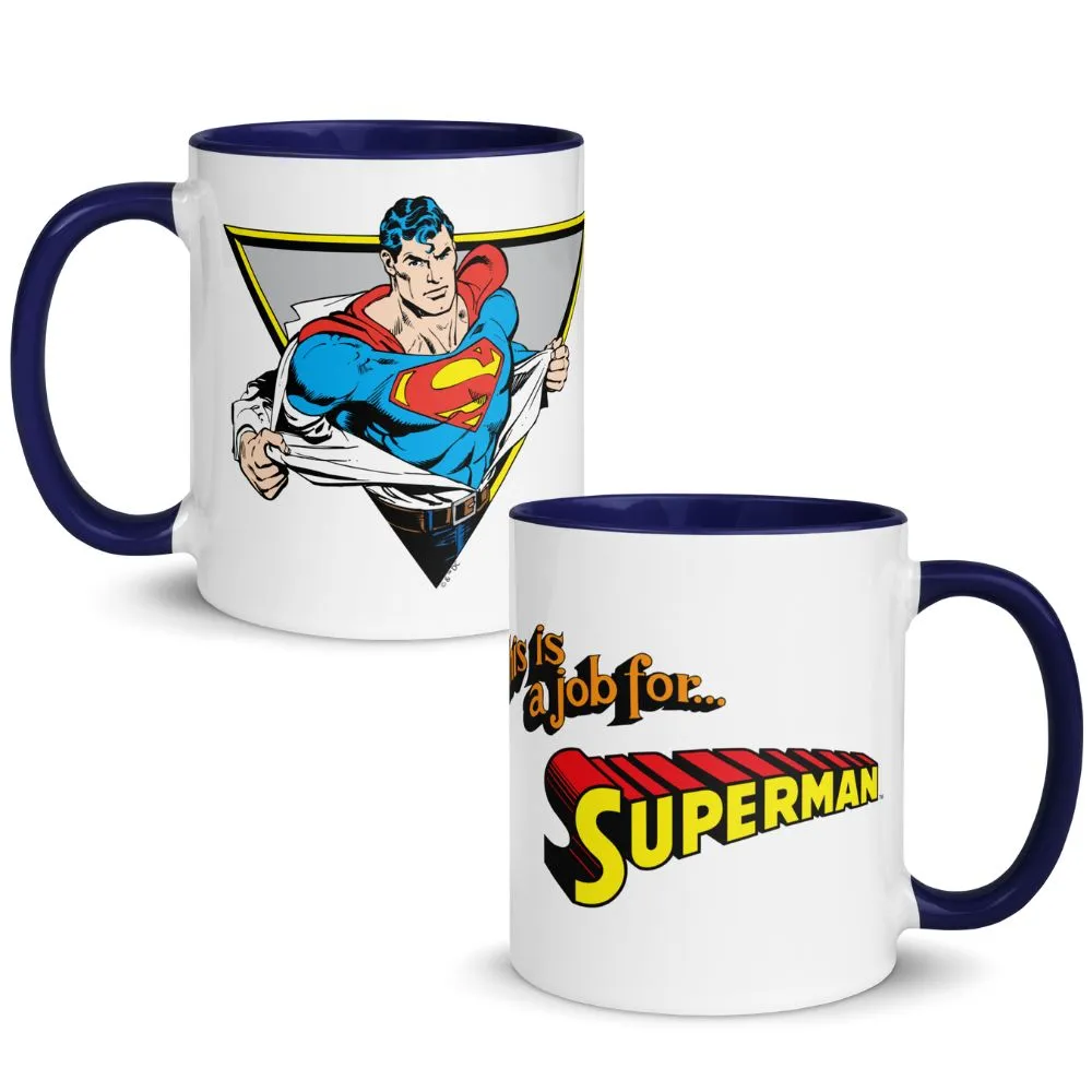 Batman SUPERMAN This is a Job for… krus 11 oz blå rød gul