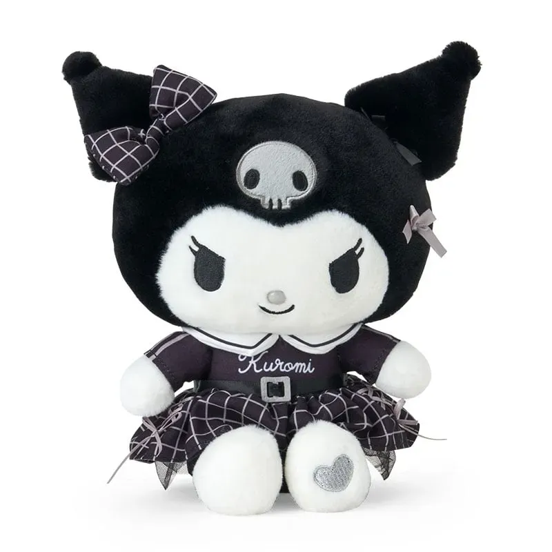 Hello Kitty Silver Houndstooth Kuromi kosedyr 8 tommer i sølv