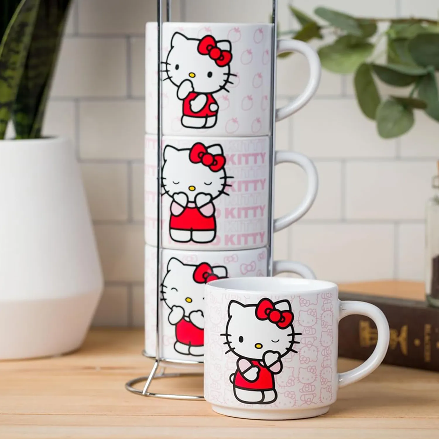 Hello Kitty Expressions 5-Piece Ceramic Mug Stack krussett