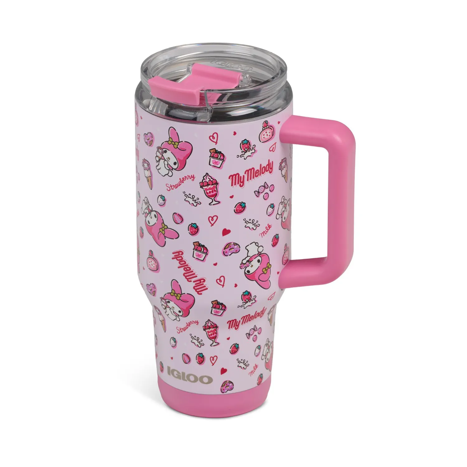 Hello Kitty My Melody x Igloo 50th Anniversary reisekopp 32 oz rosa lekkasjesikkert lokk