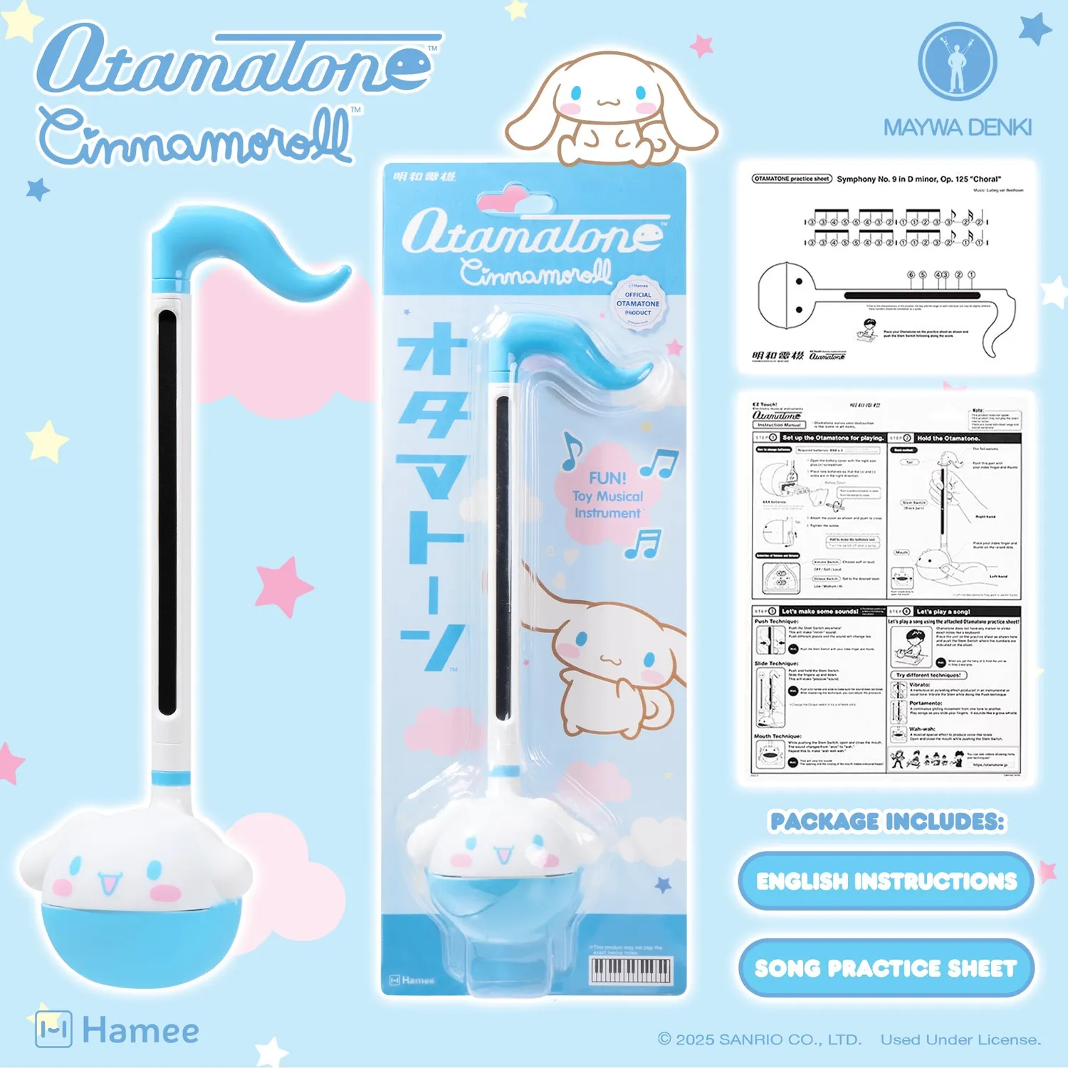 Cinnamoroll Otamatone musikalsk leke med berøringsstyring