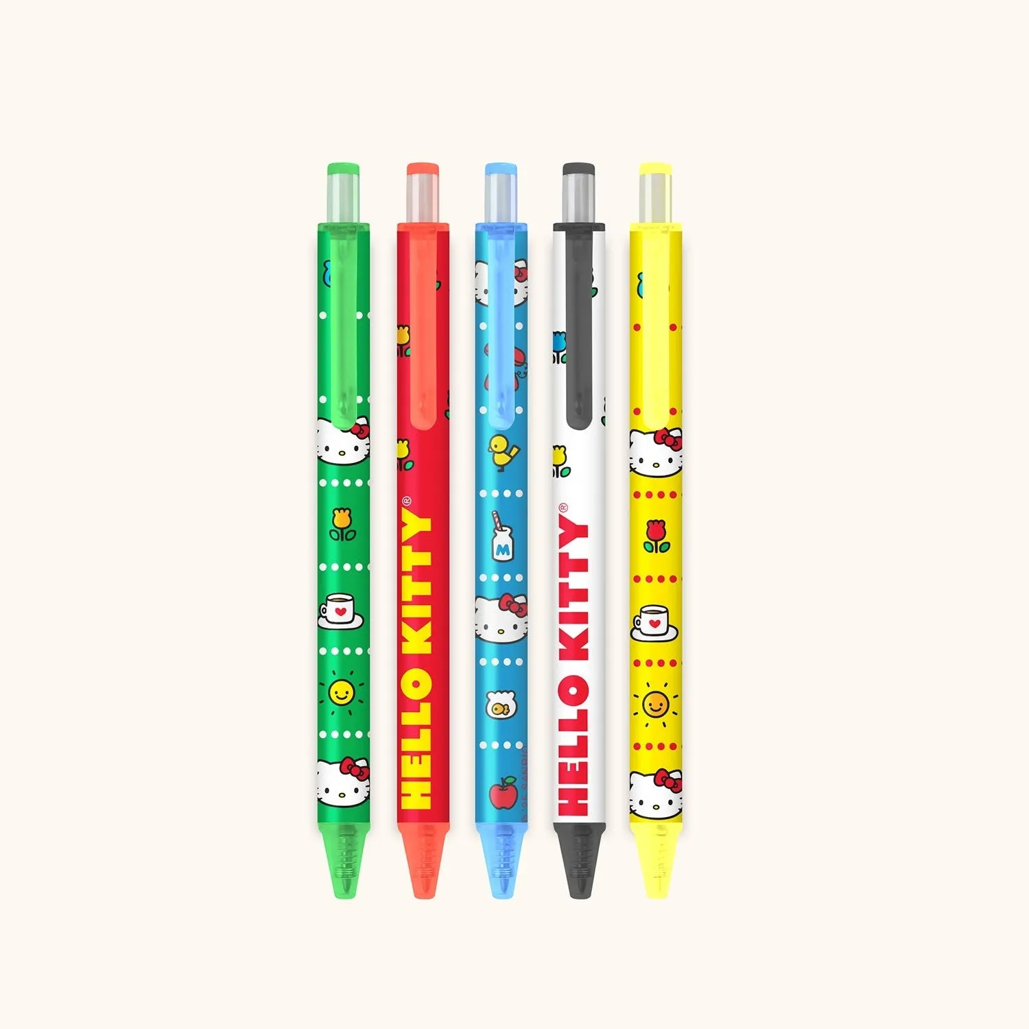 Hello Kitty x Studio Oh! Retro Red Soft-Touch gelpenner, 5-pakning