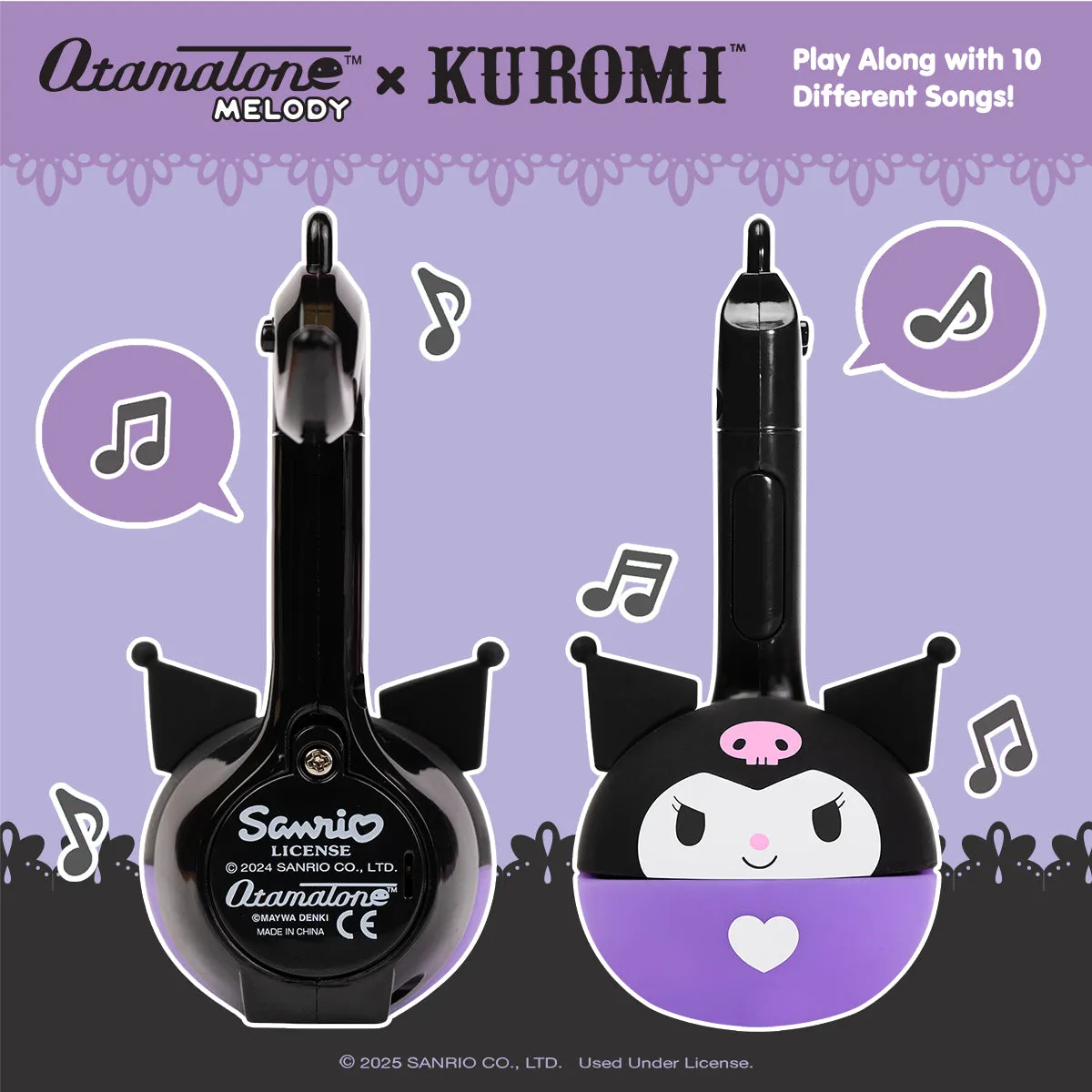 Hello Kitty Kuromi Mini Otamatone Melody Charm nøkkelring